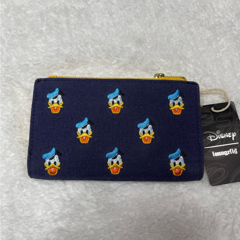 NWT Loungefly x Disney Donald Duck All-Over Print Embroidered Canvas Zip Wallet